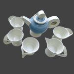 Silver.robert.teaset withblue2.ceramics pedestal Tea Set